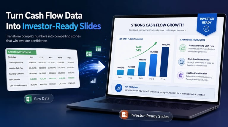 Turn Cash Flow Data Into Investor-Ready Slides