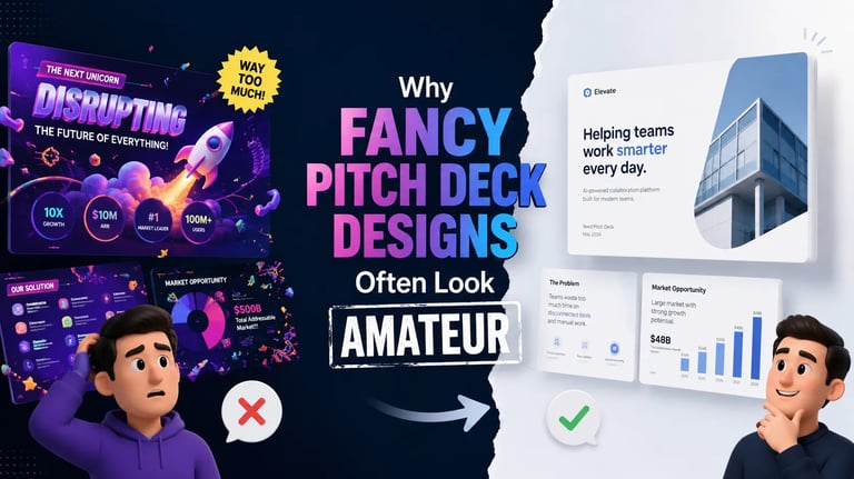 Why Fancy Pitch Deck Designs Often Look Amateur