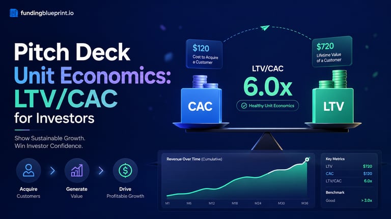 Pitch Deck Unit Economics: LTV/CAC for Investors