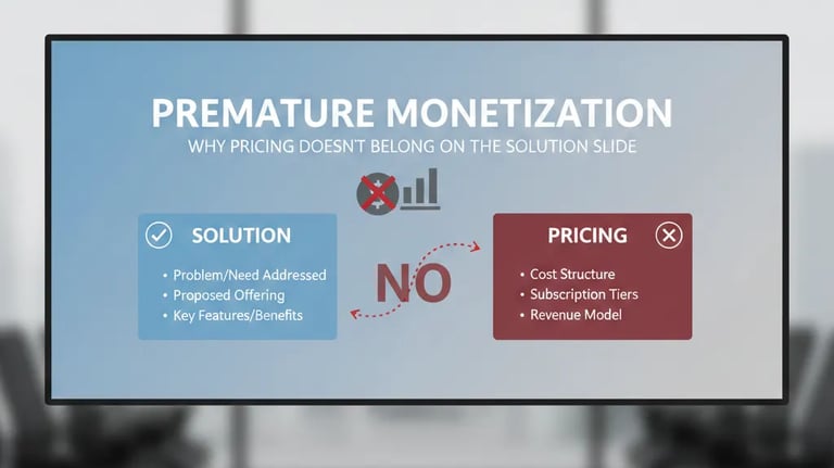 Premature Monetization: Why Pricing Doesn't Belong on the Solution Slide