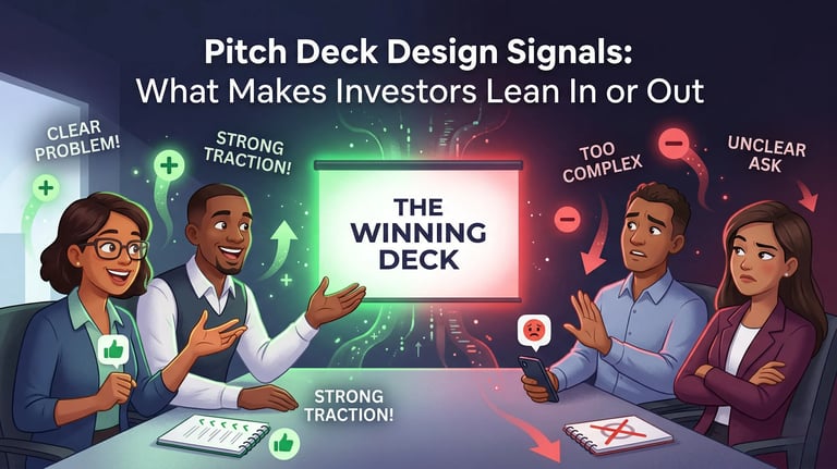 Pitch Deck Design Signals: What Makes Investors Lean In or Out