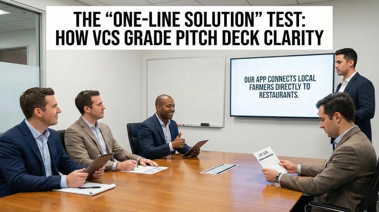 The "One-Line Solution" Test: How VCs Grade Pitch Deck Clarity