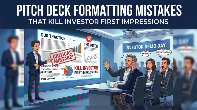 Pitch Deck Formatting Mistakes That Kill Investor First Impressions