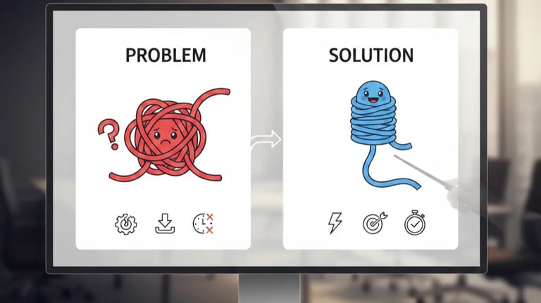 Visualizing Problem-Solution Alignment: Pitch Decks Without Text Walls