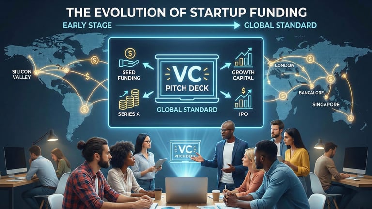 Global evolution of startup funding and pitch deck standards