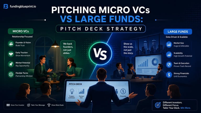 Pitching Micro VCs vs Large Funds Pitch Deck Strategy