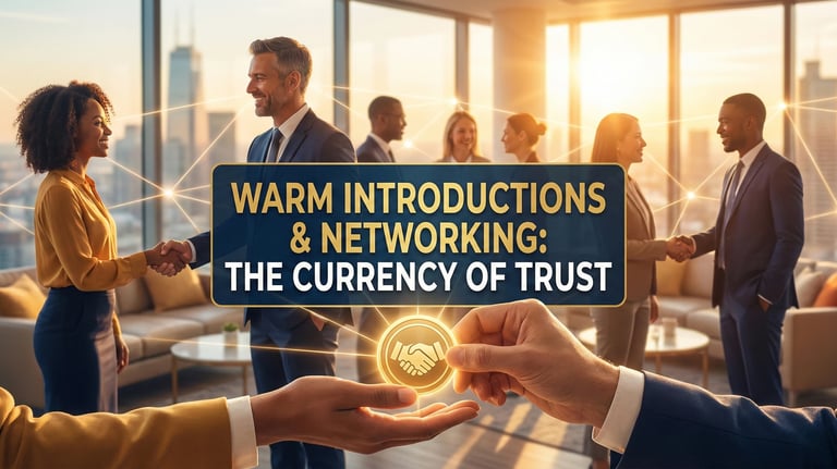 Warm introductions and networking for investor trust.