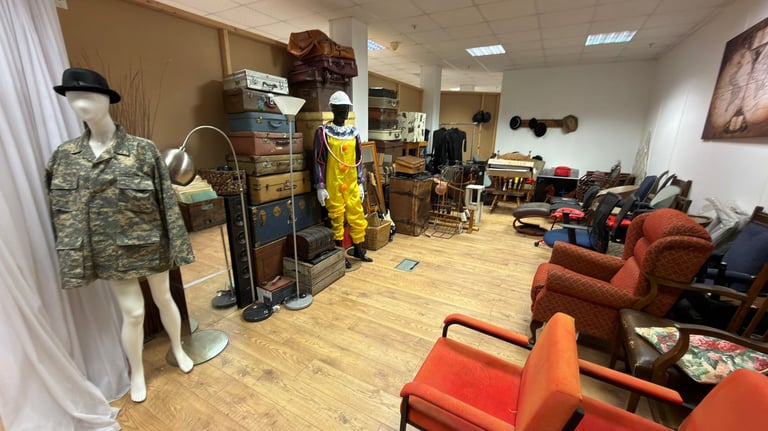 Atlas Studios prop room is located in the White room and houses all manner of amazing props.