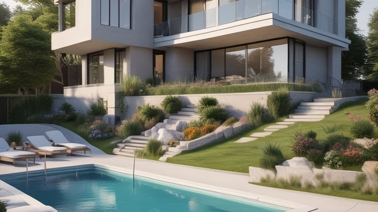 Architects collaborating over detailed blueprints in a bright office