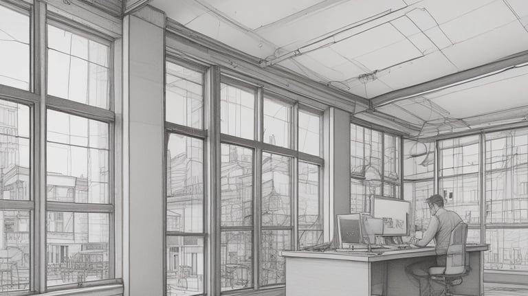 A modern residential development nestled in a natural landscape under a cloudy sky.