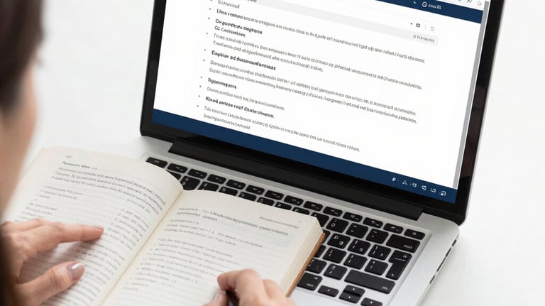 A healthcare professional reviewing detailed medical charts with a focused expression