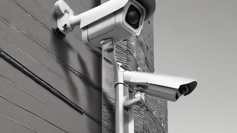 A curved facade covered in white latticework