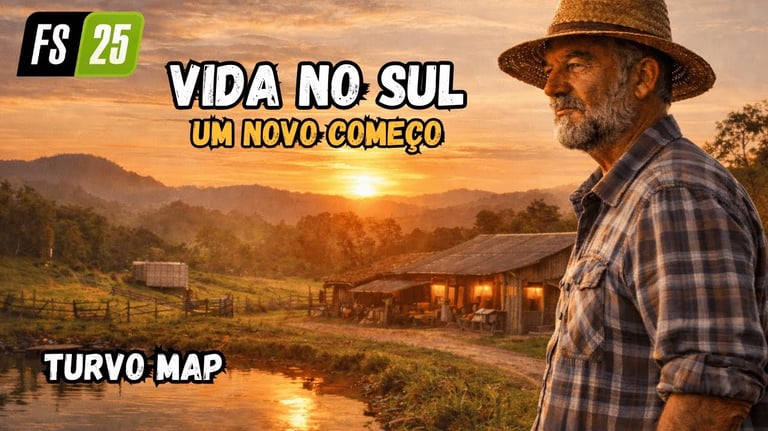 Vida no Sul é mais que uma série de simulador rural. É a jornada de construir uma fazenda do zero, t