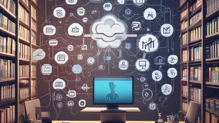 Graphic showing automation processes with gears and arrows