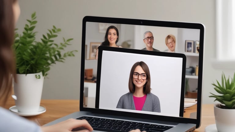 A warm, inviting therapy room with soft pink accents and comfortable seating
