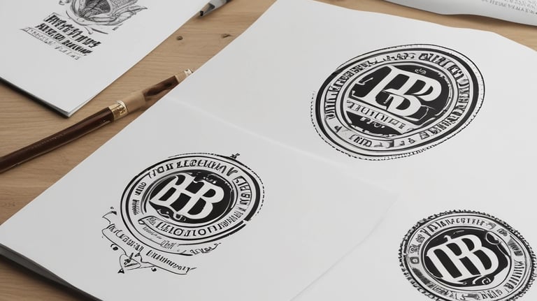 A sleek modern logo design displayed on a digital tablet.