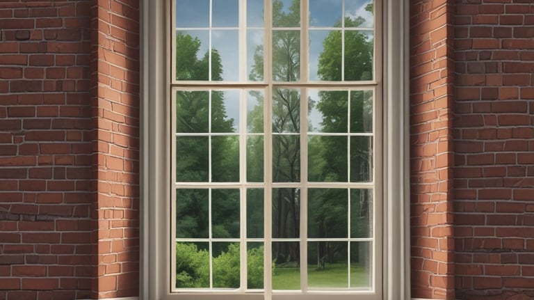 A closed window with a view outside representing the Window of Tolerance.