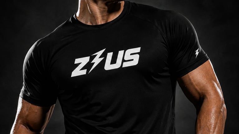 Athlete wearing black Zeus workout shirt for lightweight, breathable activewear NZ.