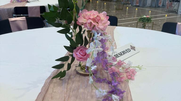 Elegant wedding reception tablescape decor by Kashta Events, Vancouver BC