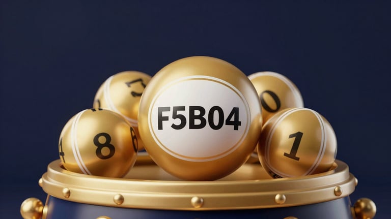 A sleek, stylized graphic of a lottery drum with gold (#F5B041) lottery balls against a dark navy (#1A202C) background, representing professional Togel markets.