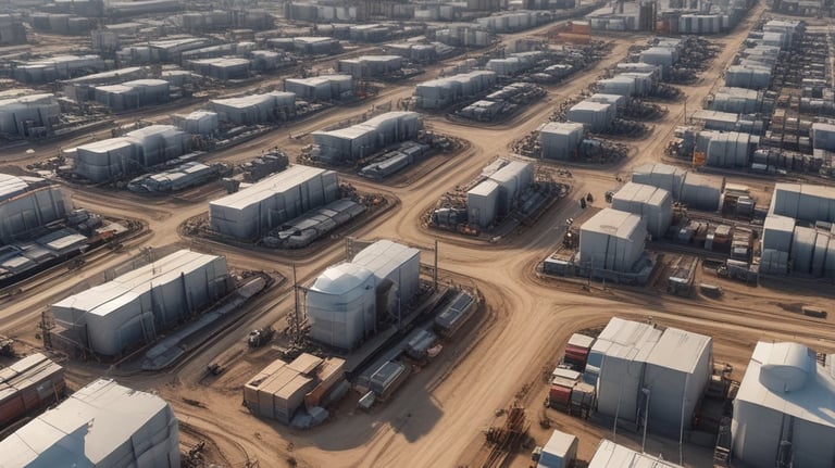 A curved facade covered in white latticework