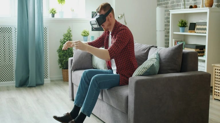 A man wearing a VR headset