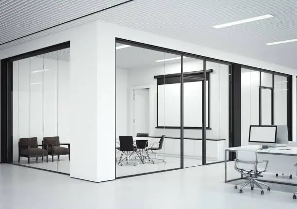 Acabado profesional de pintura en oficinas de una PYME en Bilbao