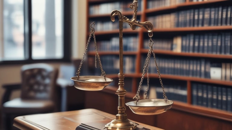 Professional lawyer reviewing real estate documents in an office