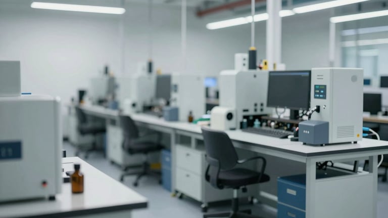 A clean, organized small-scale industrial workshop with modern equipment, representing successful SME business growth and stability.