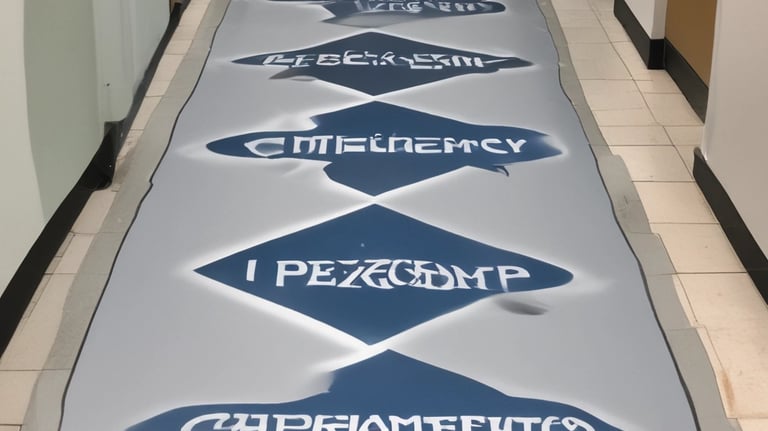 A curved facade covered in white latticework