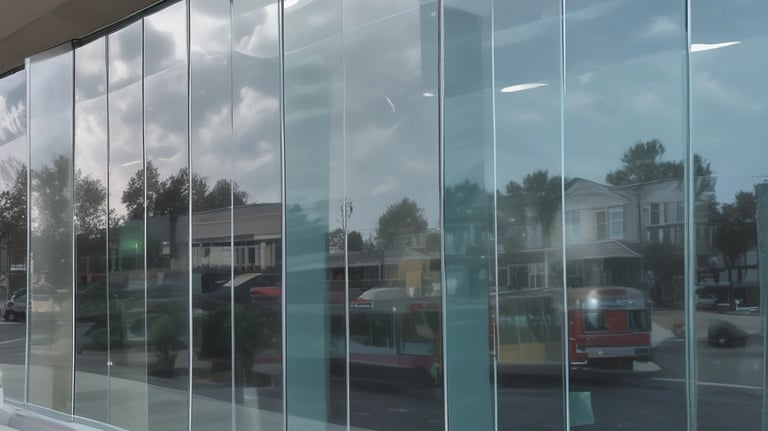 A curved facade covered in white latticework