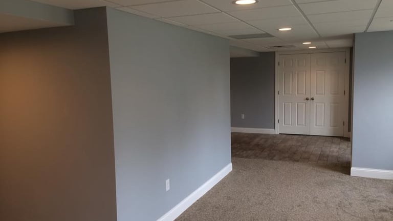 Finished basement after remodel in Columbus, Ohio