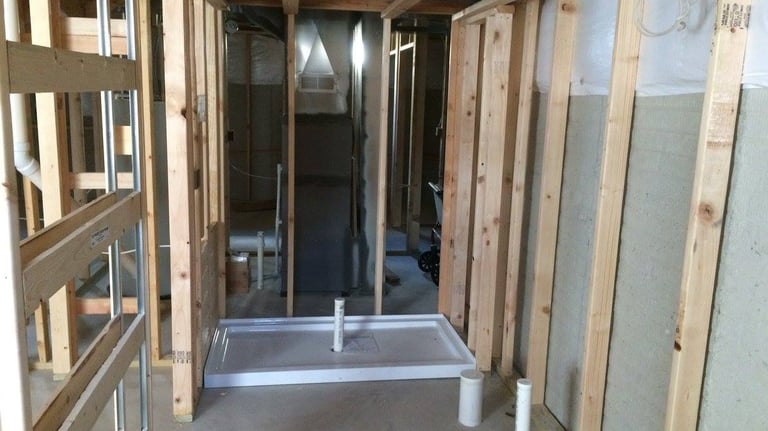 Unfinished bathroom before remodel in Columbus, Ohio