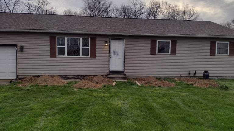 Home before covered wood porch addition in Columbus, Ohio