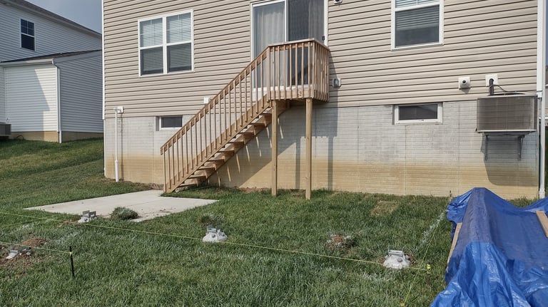 Composite deck installation in Columbus, Ohio backyard