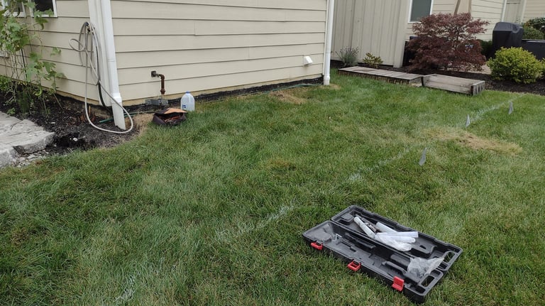 Backyard before paver patio installation in Columbus, Ohio