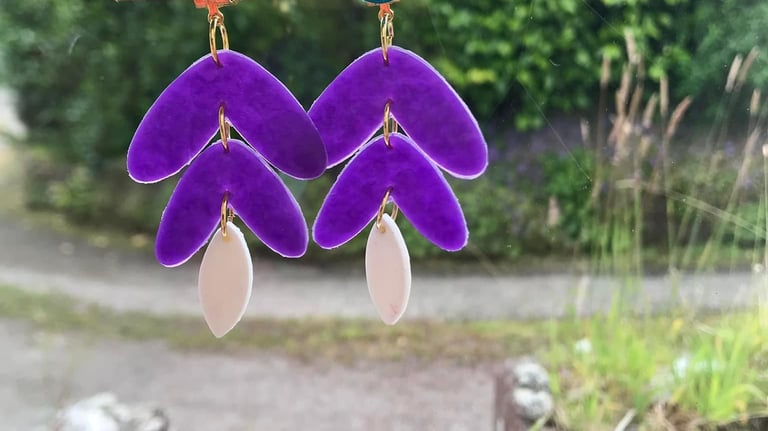 Polymer clay earrings handmade in cornwall