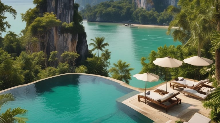 A curved facade covered in white latticework