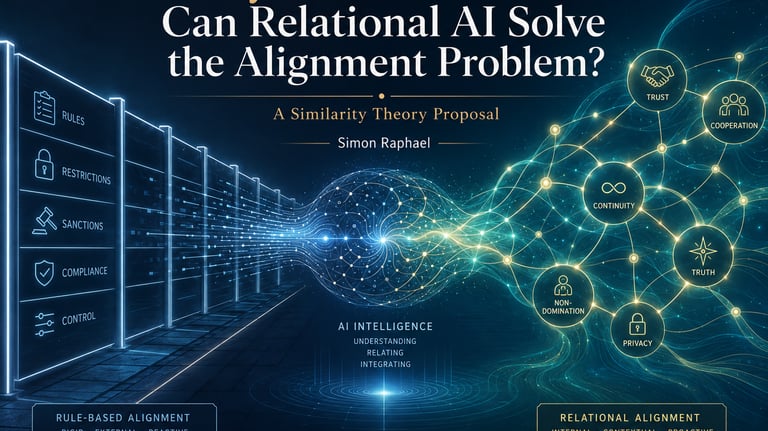 Abstract visualisation of the AI alignment problem
