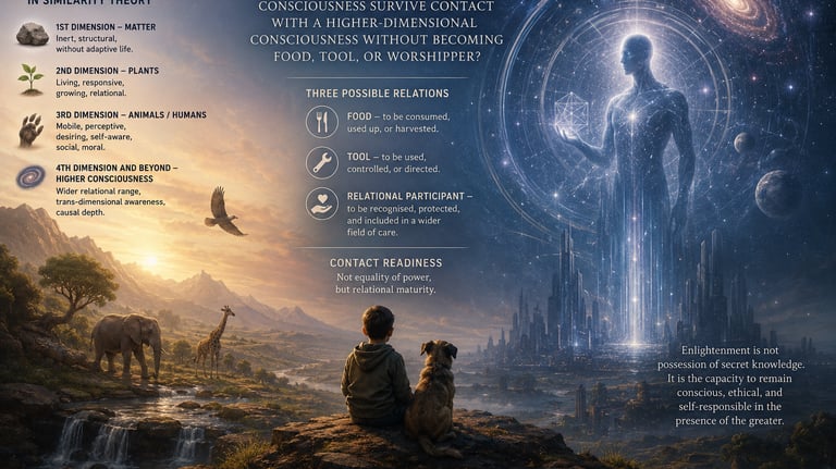 Surviving Contact with Higher-Dimensional Beings Without Becoming Their Food, Tools, or Worshippers.