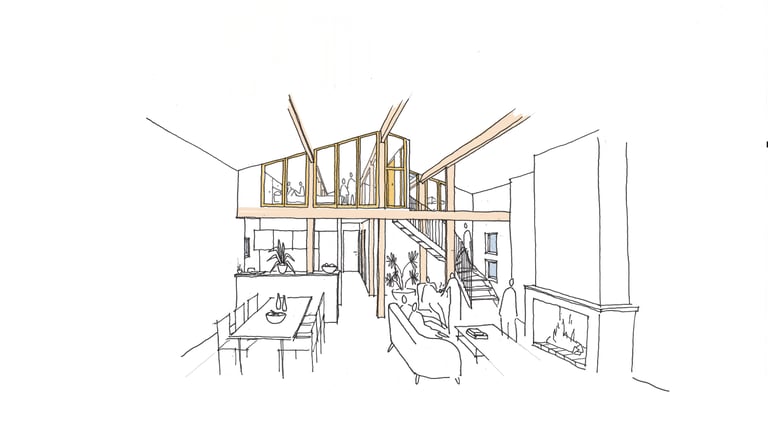 Croquis de présentation de projet. Architecte Vannes