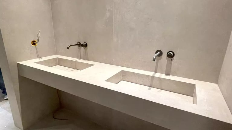 Plan vasque effet beton Dove Grey Con Crea