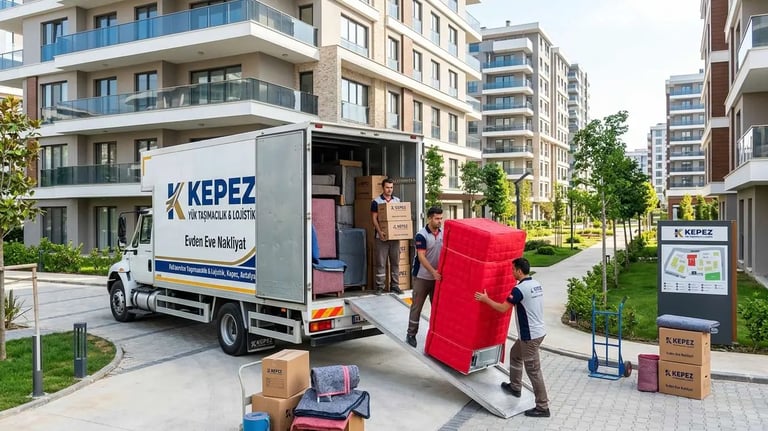 Kepez'de modern sitede ambalajlı evden eve nakliyat