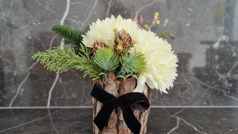 Vėlinių puokštės. Kolumbariumo puokštė. Panevėžyje. "RP Design"