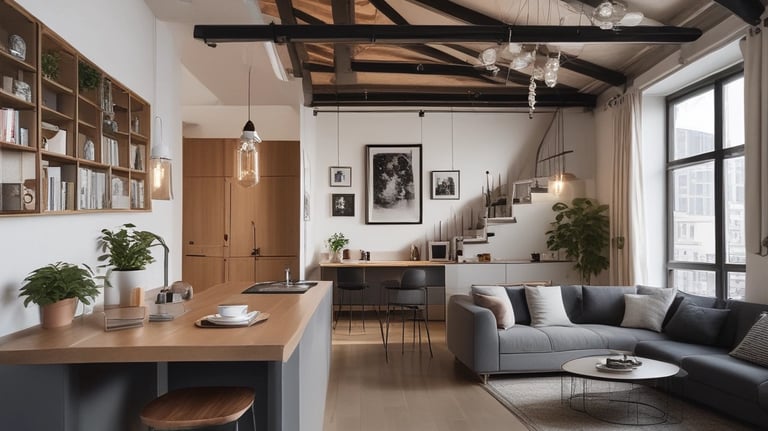 A modern living room renovation showcasing stylish furniture.