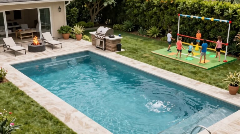 A curved facade covered in white latticework