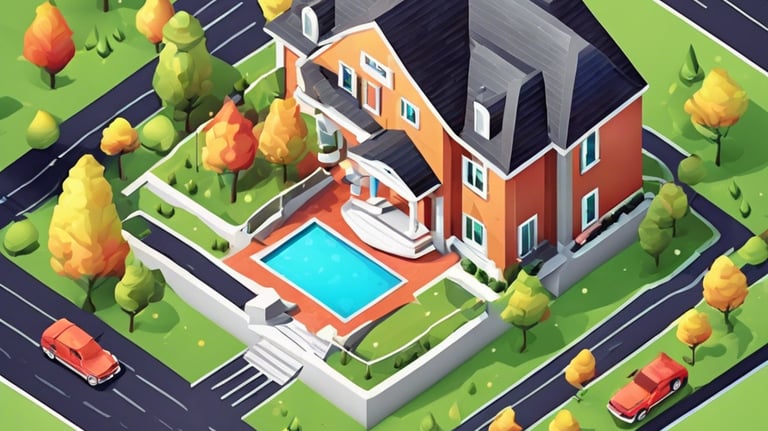 A curved facade covered in white latticework