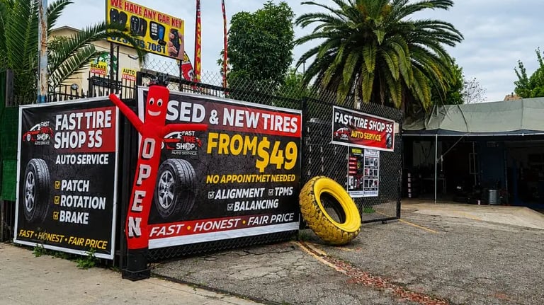 Fast Tire Shop & Auto Service 3S location in East Los Angeles specializing in affordable used tires