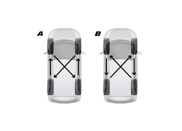 Tire rotation service at Fast Tire Shop Los Angeles, technician rotating tires to improve wear and e