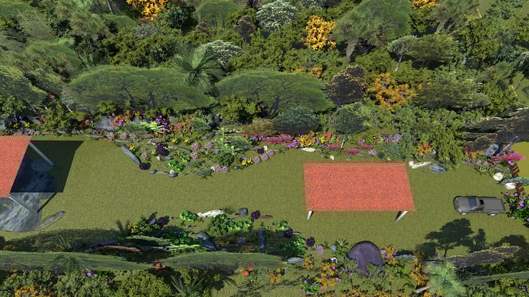 Diseños 3D permacultura, reforestaciones, agricultura ecológica, finca permacultora